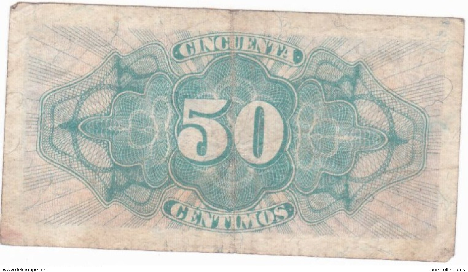 ESPAGNE - ESPAÑA - BILLET 50 Centimos GUERRE CIVILE FRANCO 1937 - Série B 5881148 - 1-2 Peseten