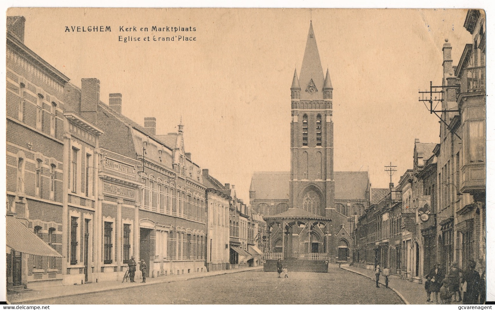 AVELGEM  KERK EN MARKTPLAATS      2 AFBEELDINGEN - Avelgem