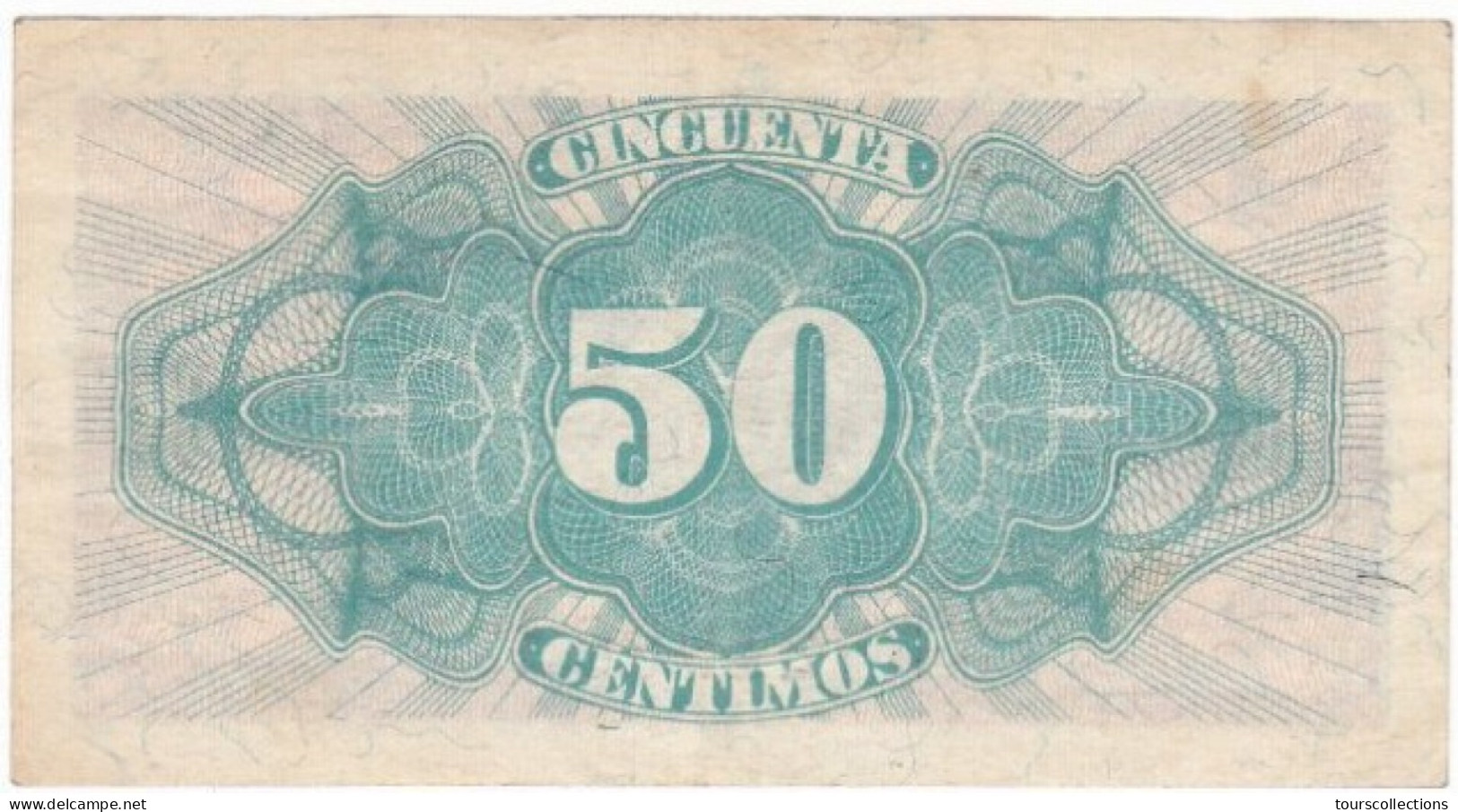 ESPAGNE - ESPAÑA - BILLET 50 Centimos GUERRE CIVILE FRANCO 1937 - Série B 7219683 - 1-2 Peseten