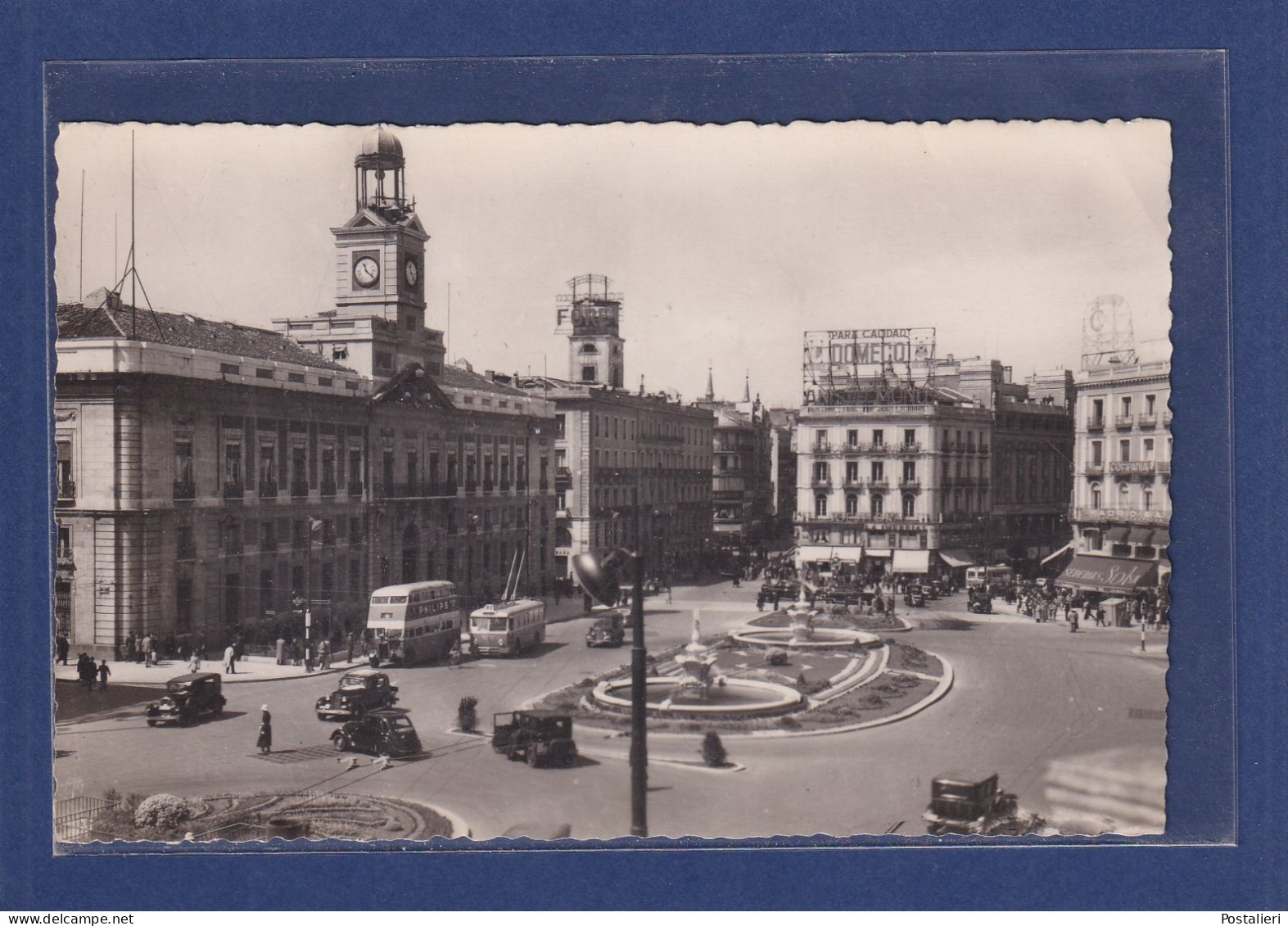 ESPAGNE - MADRID N.º 1 - Puerta Del Sol - Publicidad DOMECQ, PHILIPS - Vintage Cars - Madrid