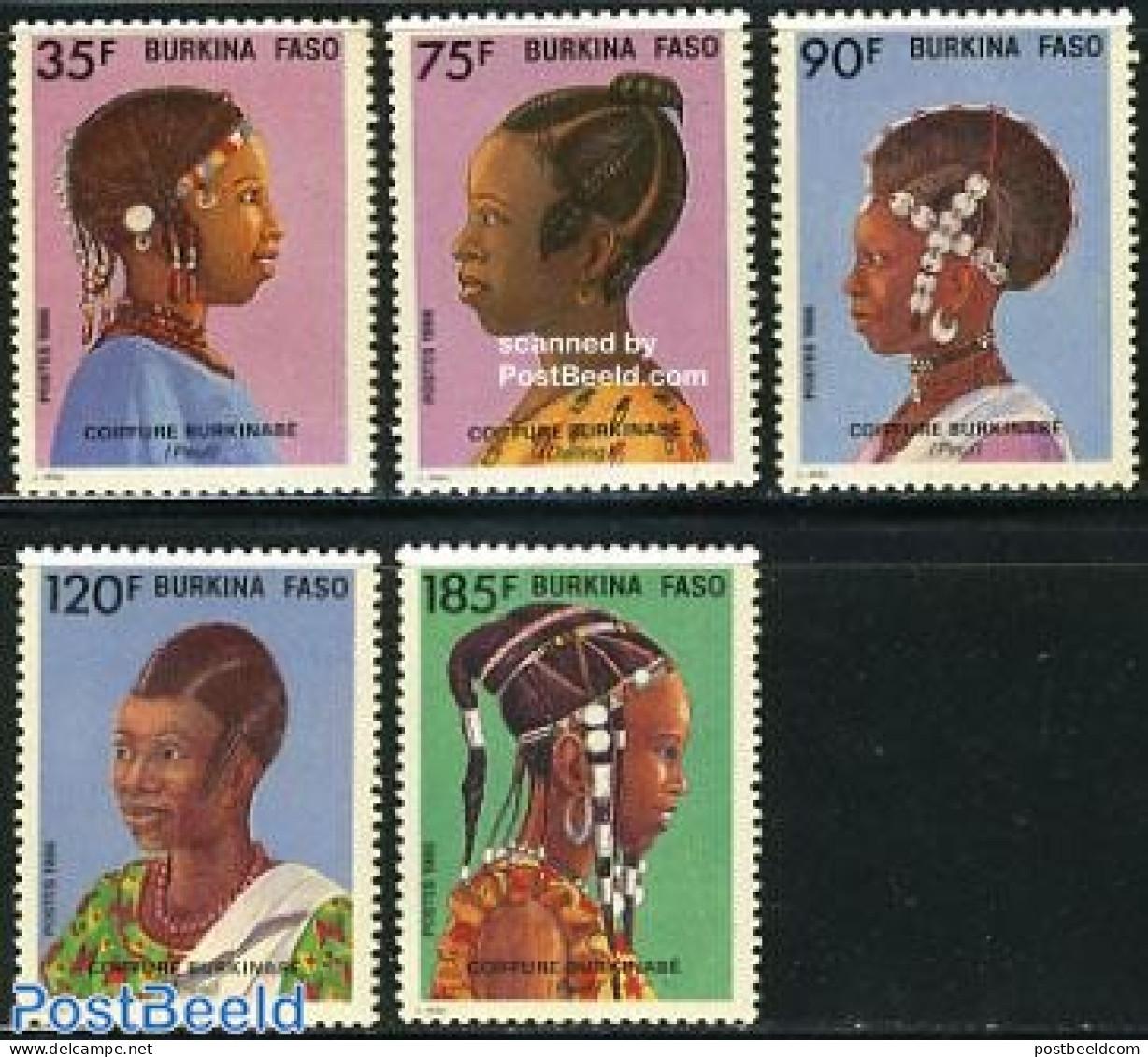 Burkina Faso 1986 Hair 5v, Mint NH, Various - Costumes - Kostüme