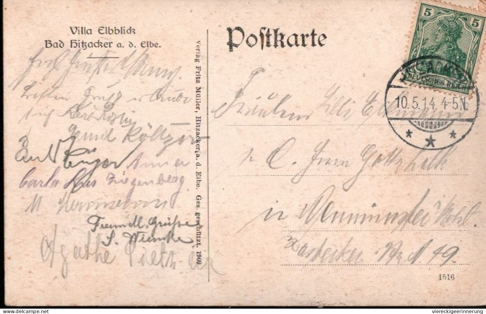 ! Alte Ansichtskarte Aus Hitzacker, Villa Elbblick, 1914 - Hitzacker