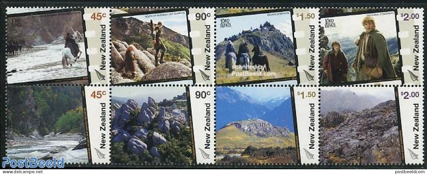New Zealand 2004 Lord Of The Rings 8v [+++], Mint NH, Nature - Performance Art - Horses - Film - Art - Science Fiction - Neufs