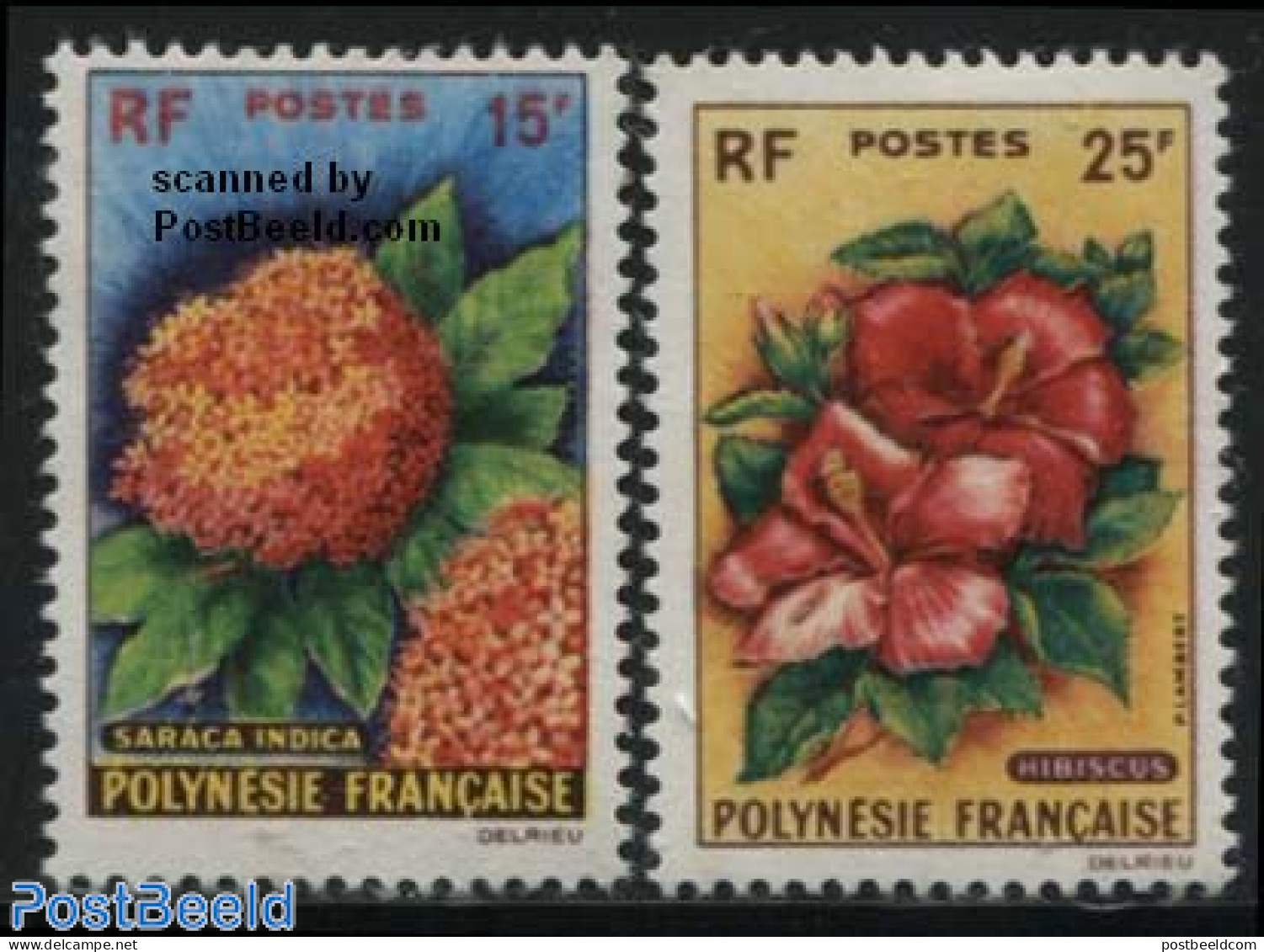 French Polynesia 1962 Flowers 2v, Mint NH, Nature - Flowers & Plants - Unused Stamps