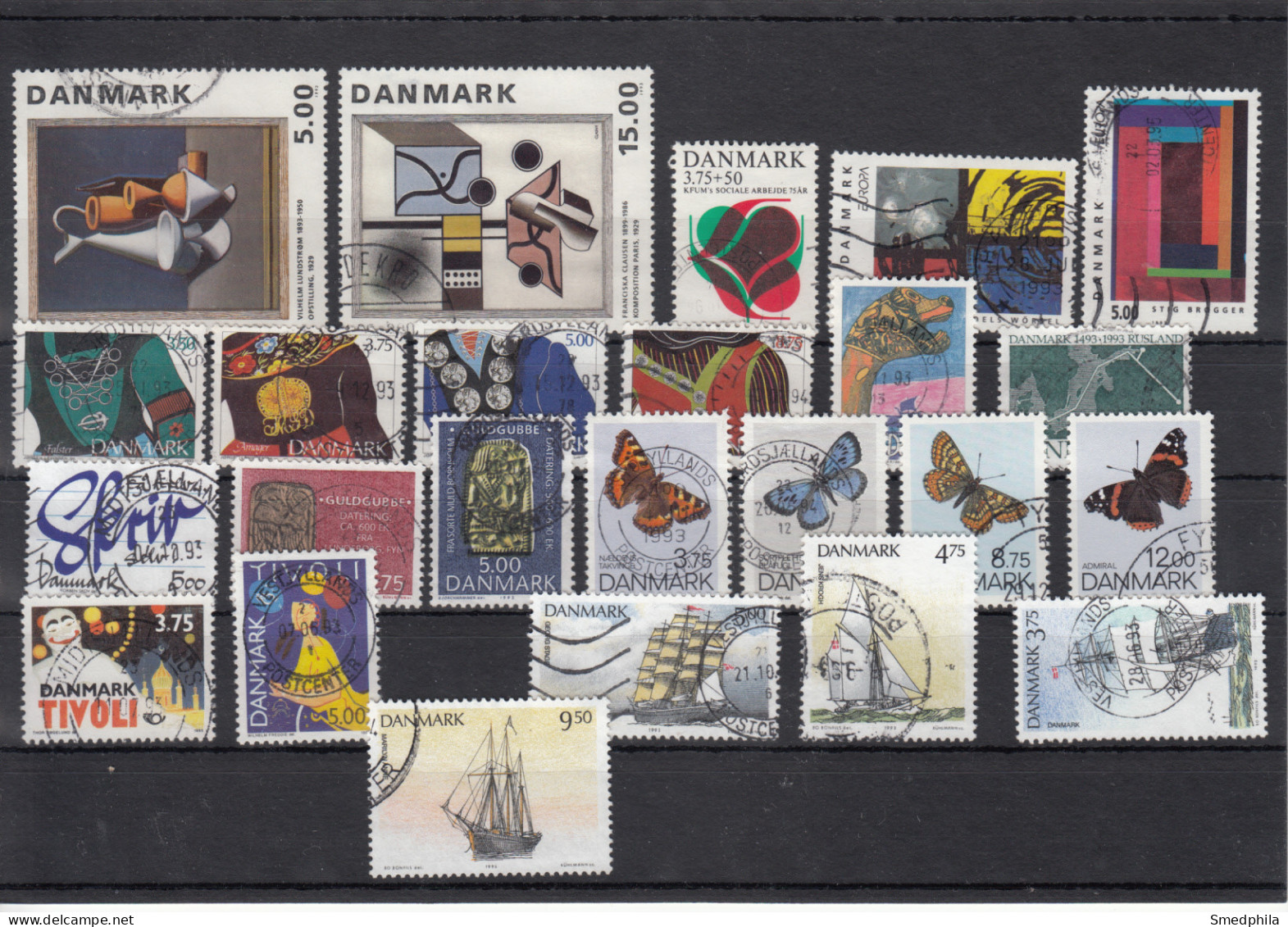 Denmark 1993 - Full Year Used - Années Complètes