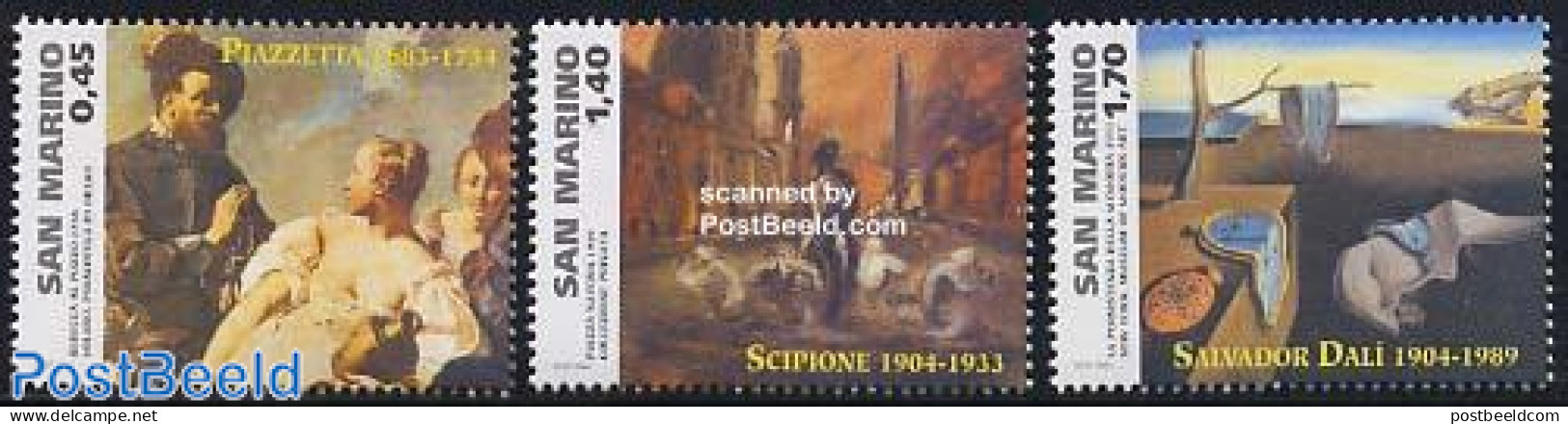 San Marino 2004 Paintings 3v, Mint NH, Art - Modern Art (1850-present) - Paintings - Salvador Dali - Unused Stamps