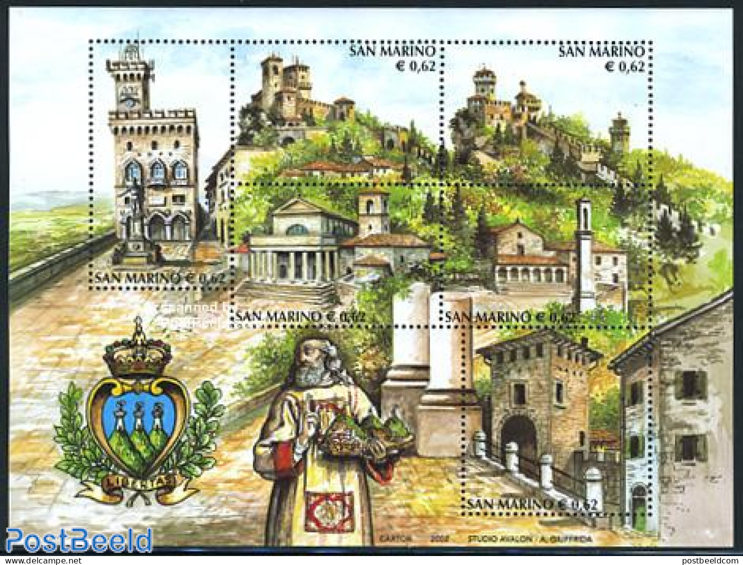 San Marino 2002 Tourism S/s, Mint NH, Various - Tourism - Art - Castles & Fortifications - Unused Stamps