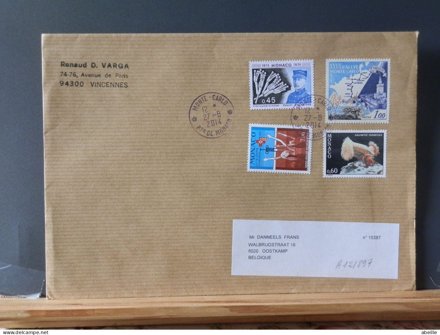 A12/897   LETTRE MONACO POUR LA BELG. - Storia Postale