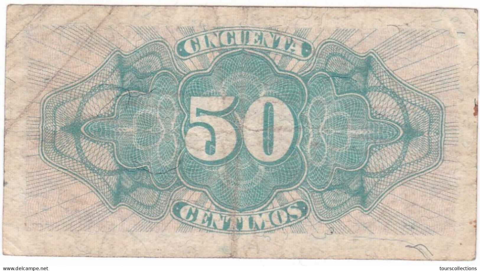 ESPAGNE - ESPAÑA - BILLET 50 Centimos GUERRE CIVILE FRANCO 1937 - Série B 4734856 - 1-2 Pesetas