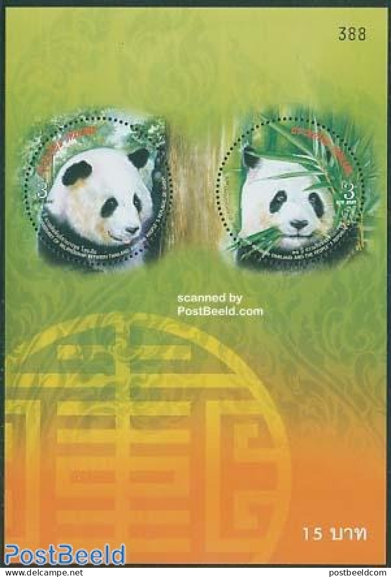Thailand 2005 Panda S/s, Relationship With P.R. China, Mint NH, Nature - Various - Round-shaped Stamps - Pandas - Thailand