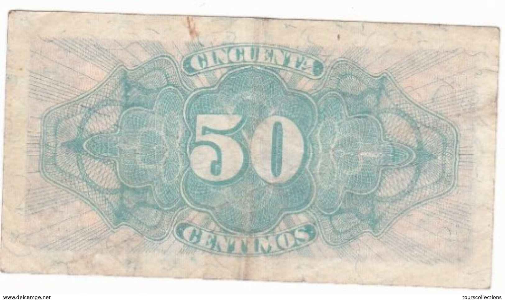 ESPAGNE - ESPAÑA - BILLET 50 Centimos GUERRE CIVILE FRANCO 1937 - Série B 7113083 - 1-2 Peseten