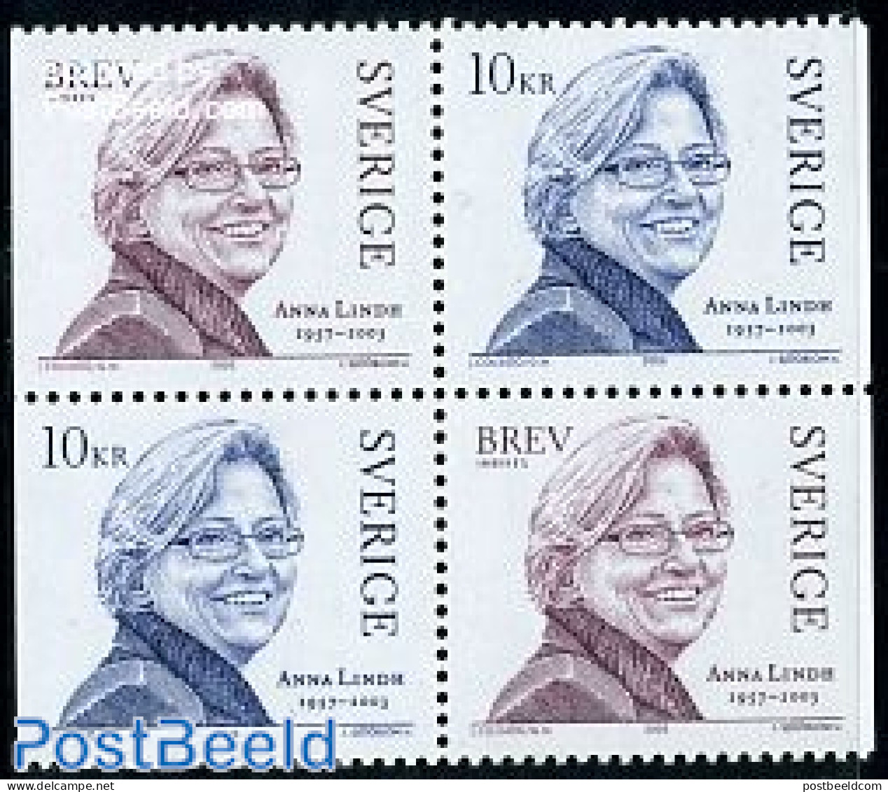 Sweden 2003 Anna Lindh 4v [+], Mint NH, History - Politicians - Unused Stamps