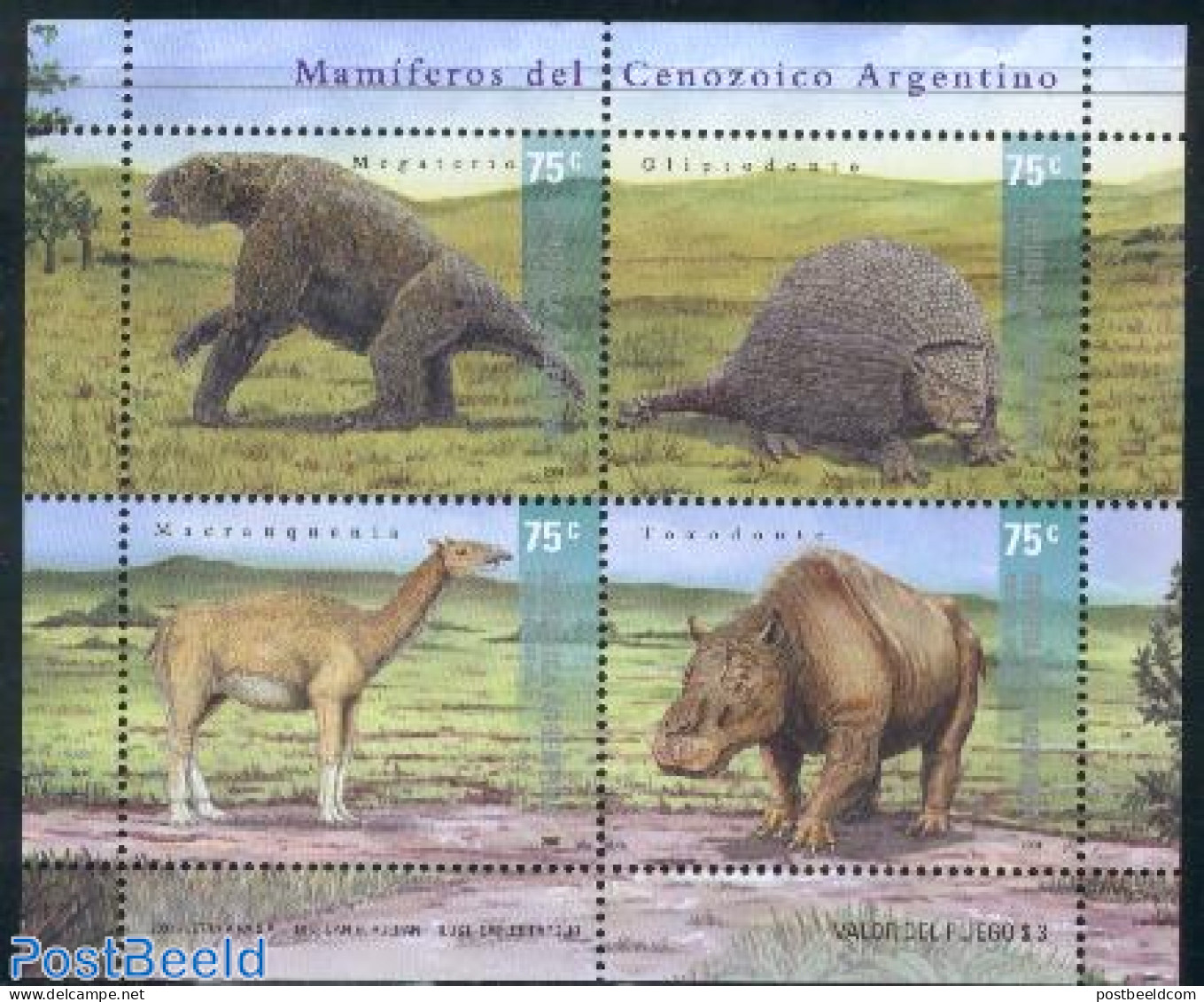 Argentina 2001 Prehistoric Animals 4v M/s, Mint NH, Nature - Prehistoric Animals - Neufs