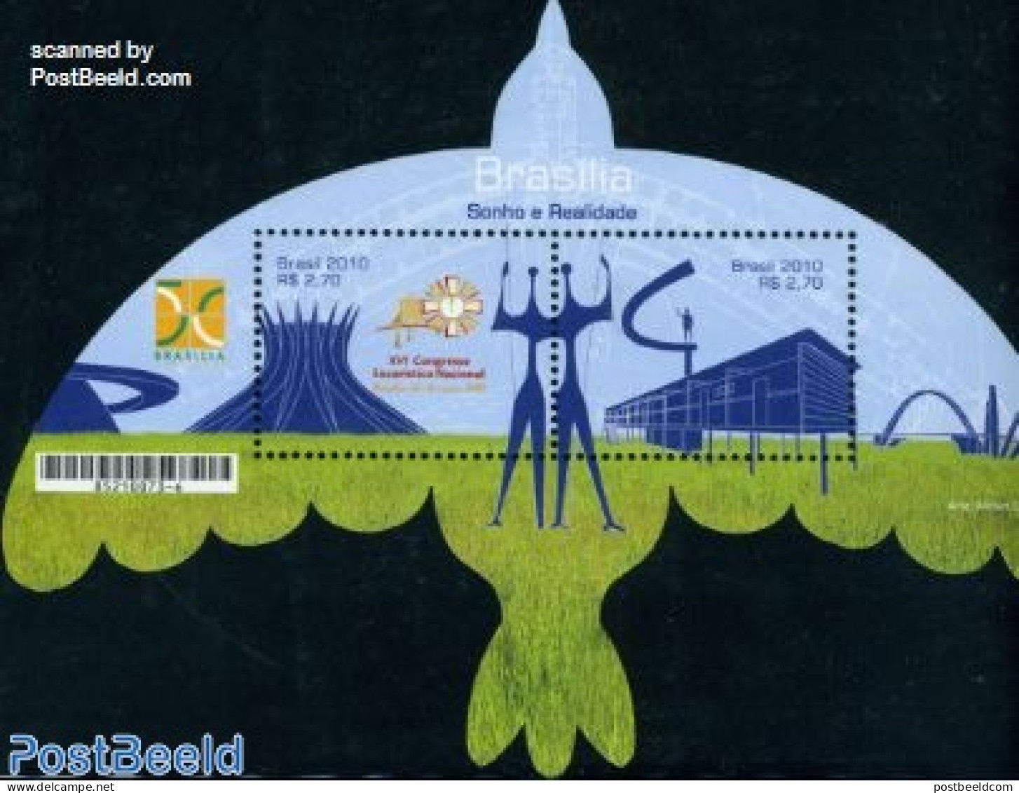 Brazil 2010 Eucharistic Congress S/s, Mint NH, Religion - Religion - Art - Modern Architecture - Unused Stamps