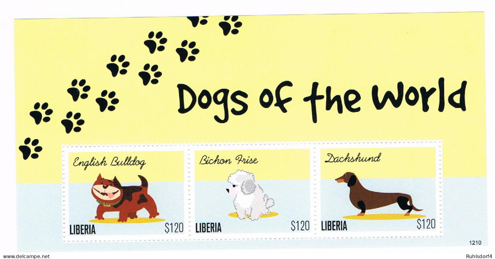 Hunde Der Welt, Kleinbogen, Liberia 2012 - Honden