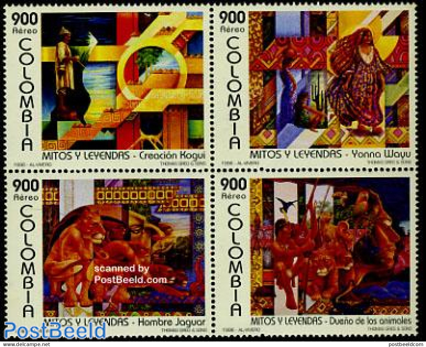 Colombia 1996 Legends 4v [+], Mint NH, Art - Fairytales - Fairy Tales, Popular Stories & Legends