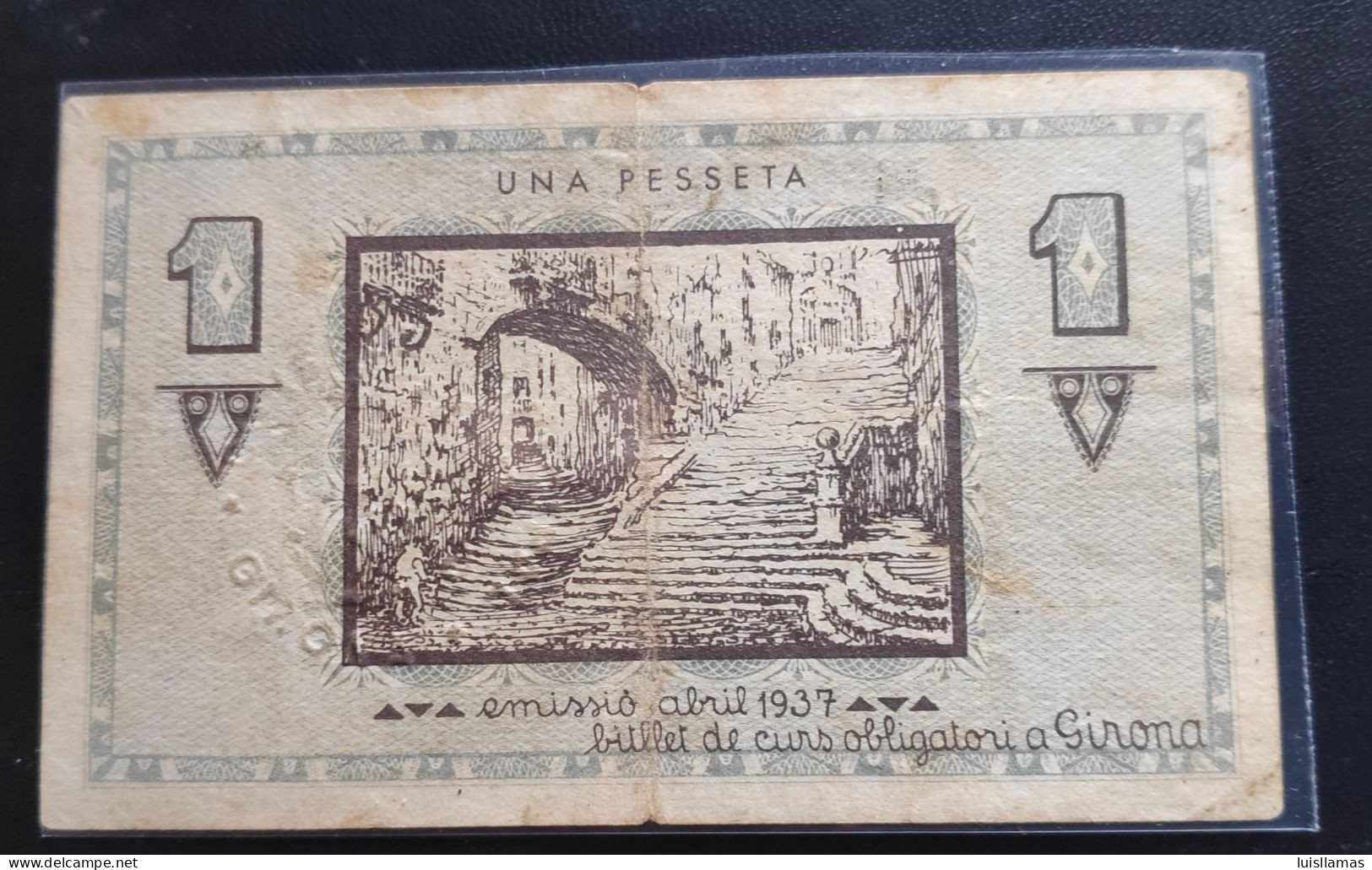 España 1937 Billete Local De Girona 1 Peseta - 1-2 Peseten