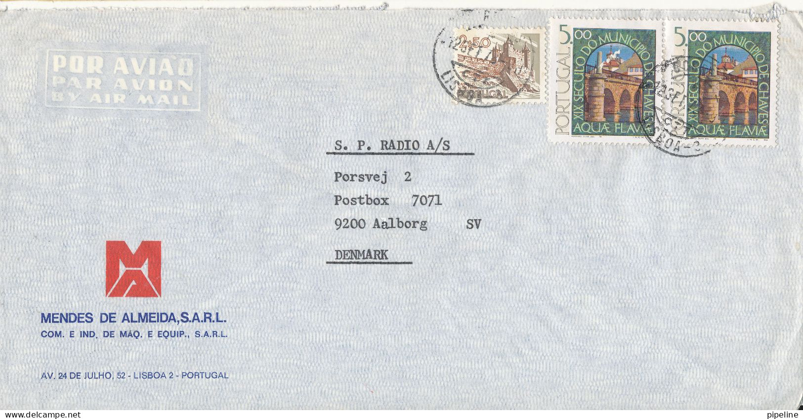 Portugal Air Mail Cover Sent To Denmark 12-9-1978 - Lettres & Documents