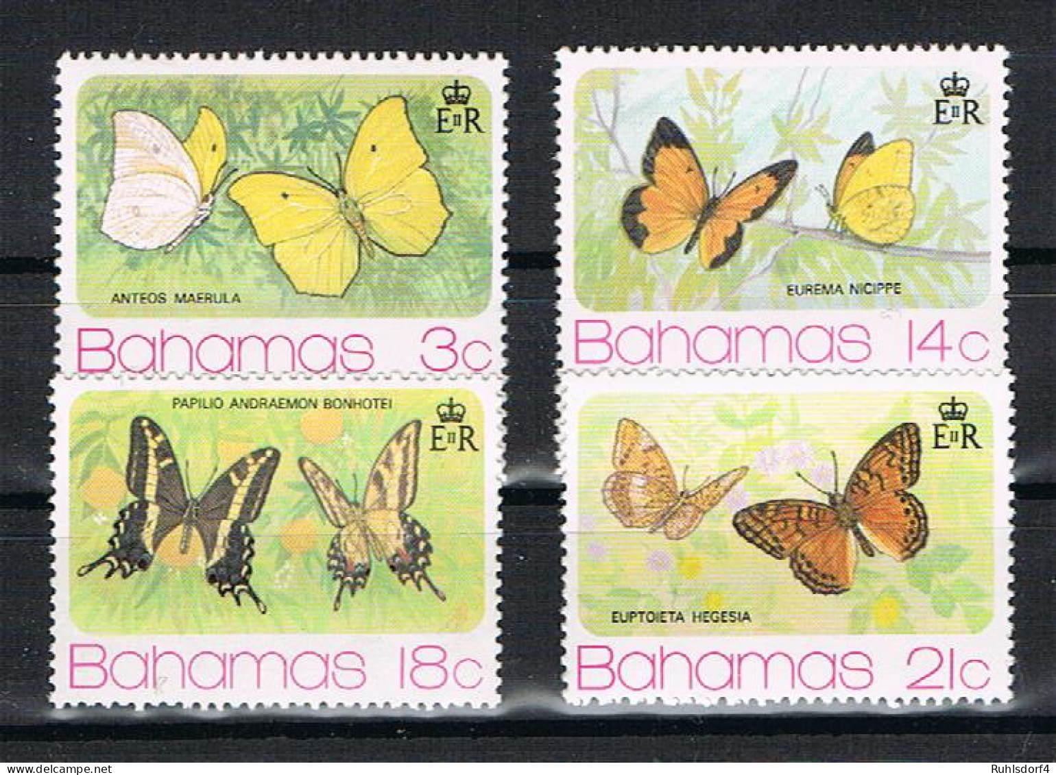 Bahamas: Schmetterlinge; Block Und Satz - Papillons