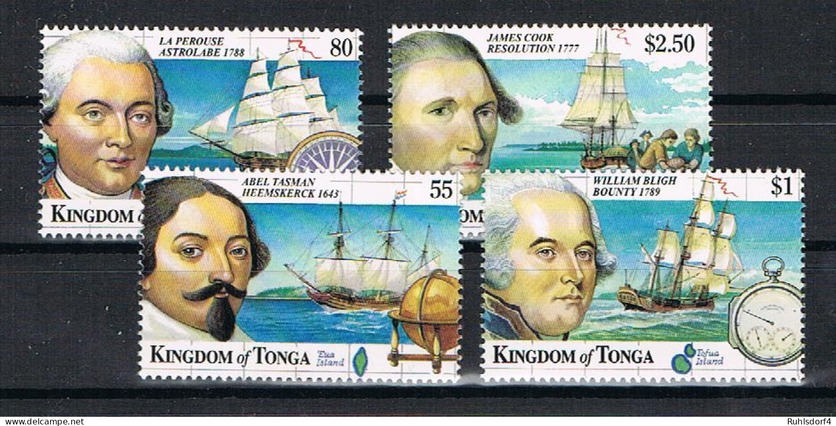 Tonga: Historische Segelschiffe, Entdeckungen; Satz Und Block - Marittimi