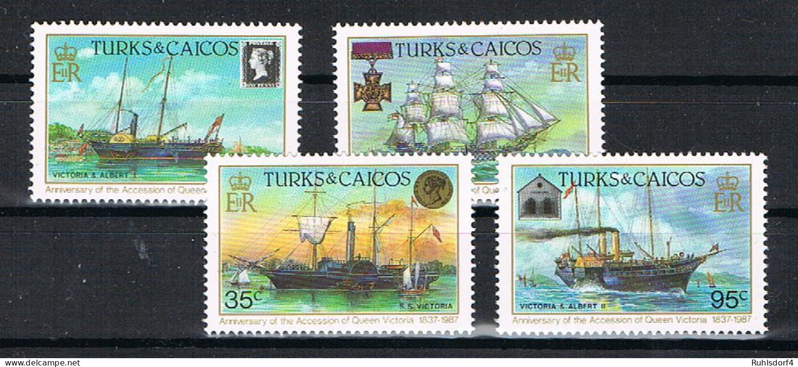 Turks&Caicos: Historische Segelschiffe; Satz Und Block - Schiffahrt