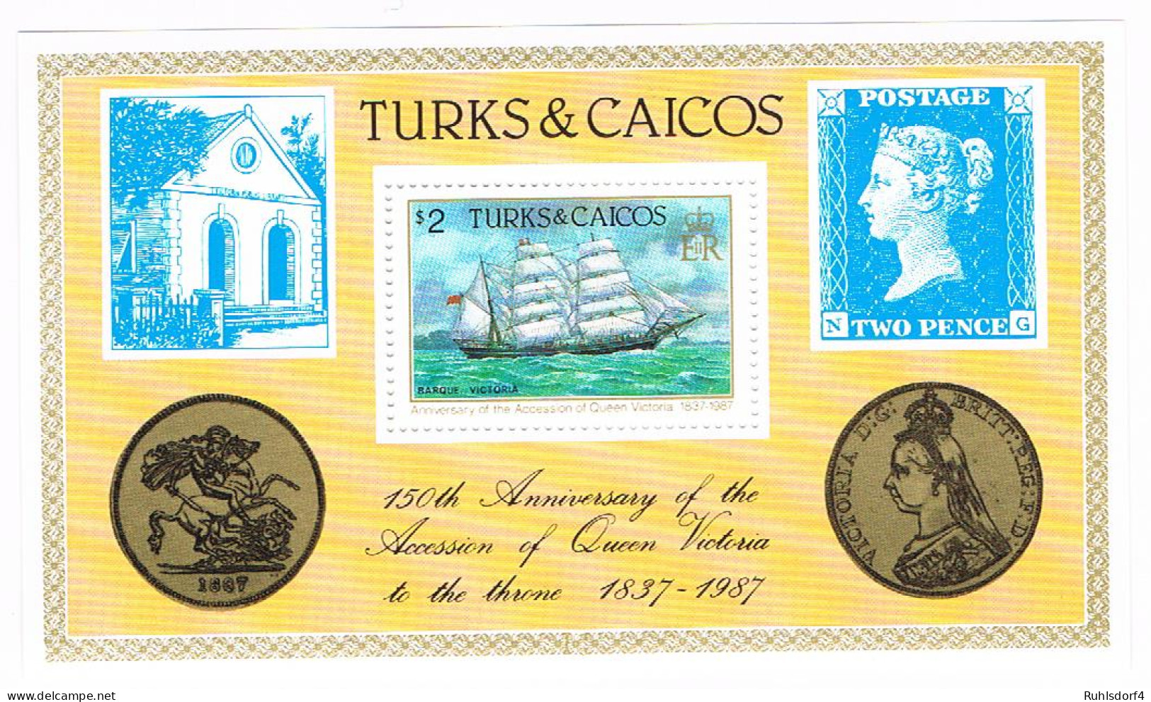 Turks&Caicos: Historische Segelschiffe; Satz Und Block - Marítimo