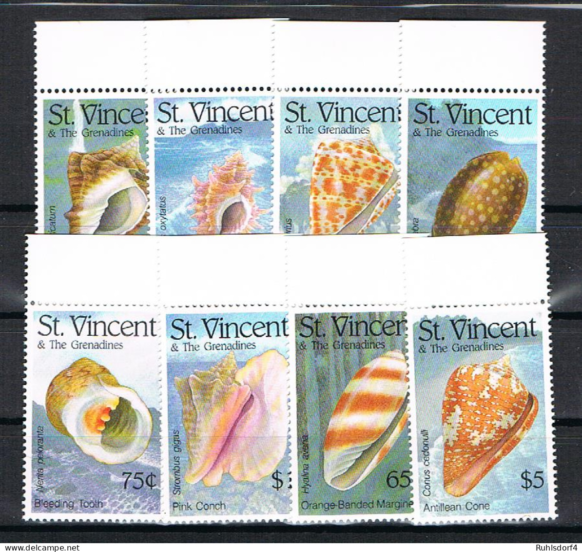 St. Vincent: "Muscheln"; Satz Und 3 Blocks - Schalentiere