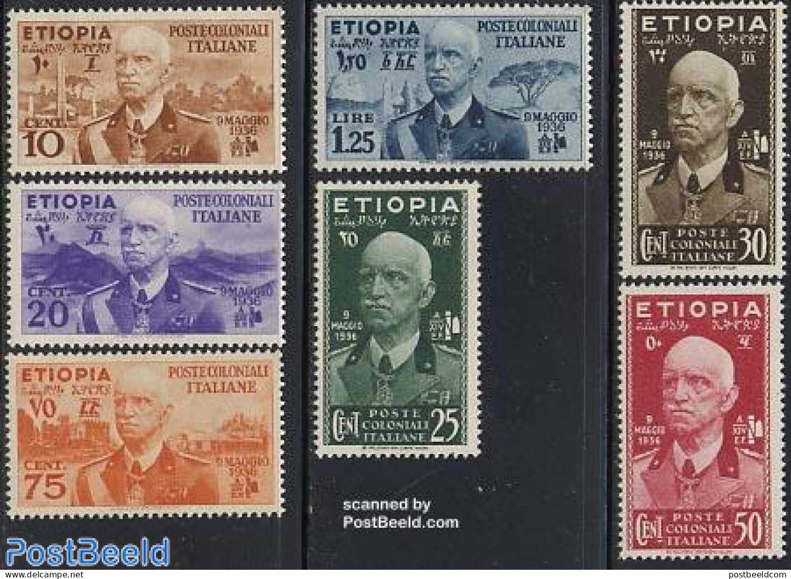 Ethiopia 1936 Italian Ethiopia 7v, Unused (hinged) - Etiopía