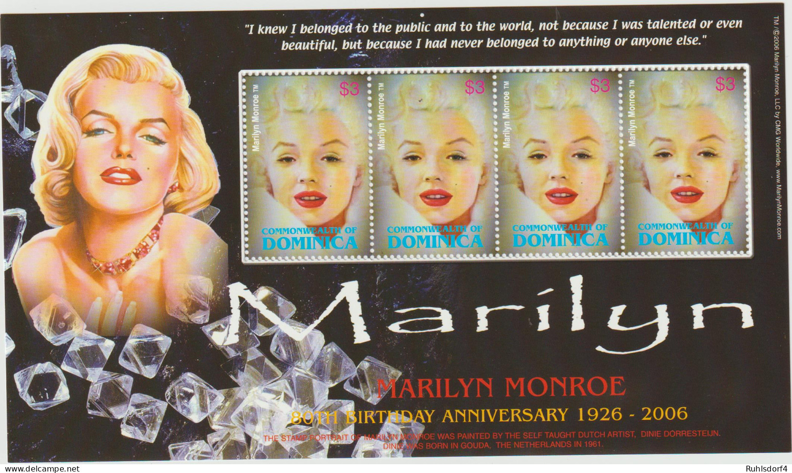 Dominica: Marilyn Monroe Im Kleinbogen - Acteurs