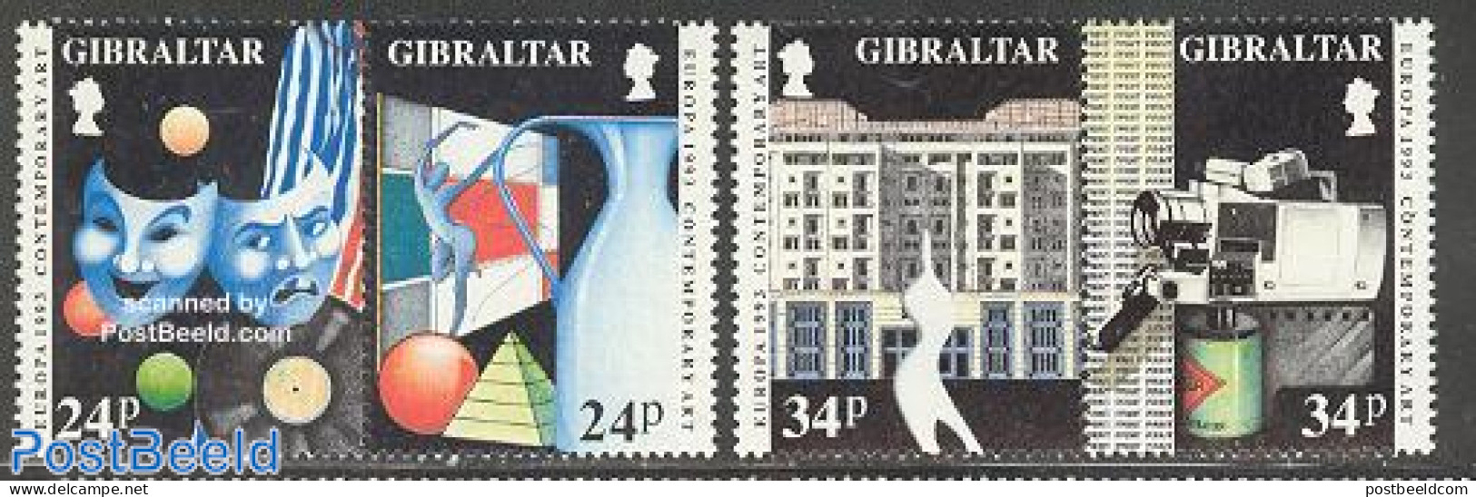 Gibraltar 1993 Europa, Modern Art 2x2v [:], Mint NH, History - Performance Art - Europa (cept) - Theatre - Art - Photo.. - Theater