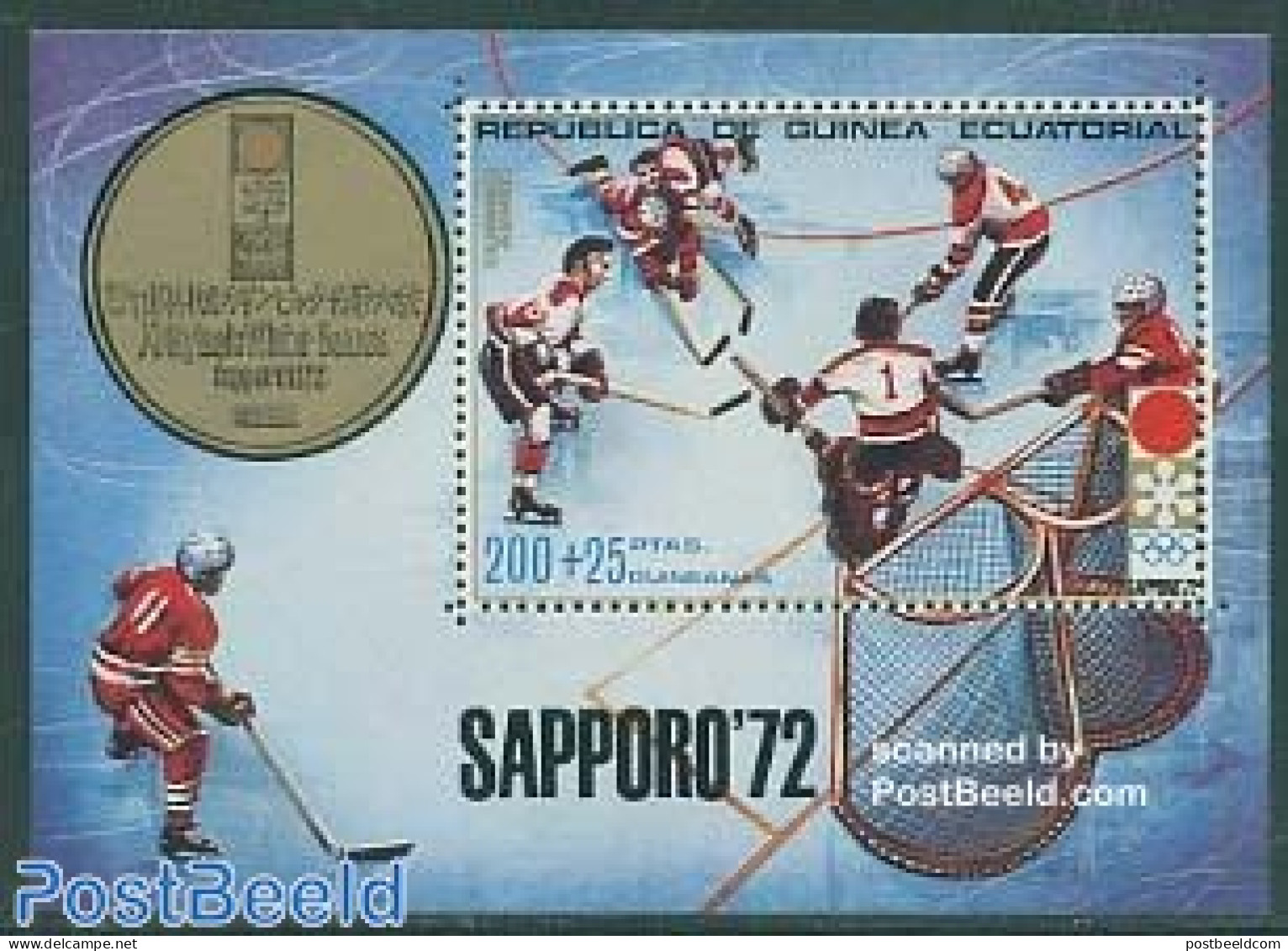 Equatorial Guinea 1972 Ol. Winter Games S/s, Mint NH, Sport - Ice Hockey - Olympic Winter Games - Eishockey