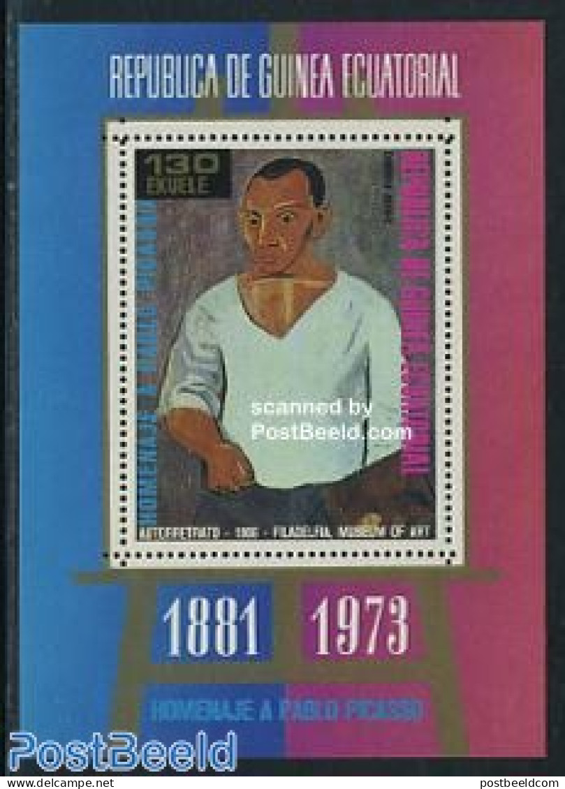 Equatorial Guinea 1973 Picasso S/s, Blue Period, Mint NH, Art - Modern Art (1850-present) - Pablo Picasso - Guinée Equatoriale