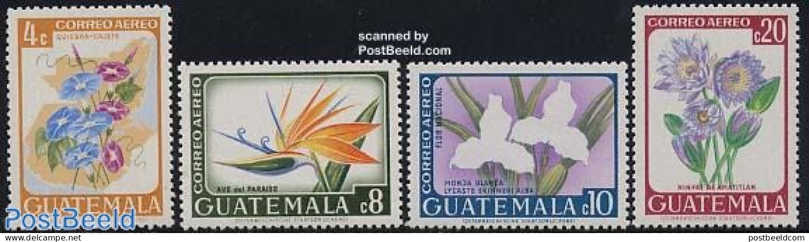 Guatemala 1967 Flowers 4v, Mint NH, Nature - Flowers & Plants - Guatemala