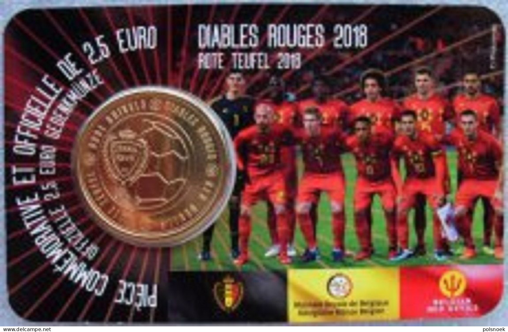 België/Belgique 2018 : 2,5 Euro Coincard Diables Rouges (FR) - Belgium