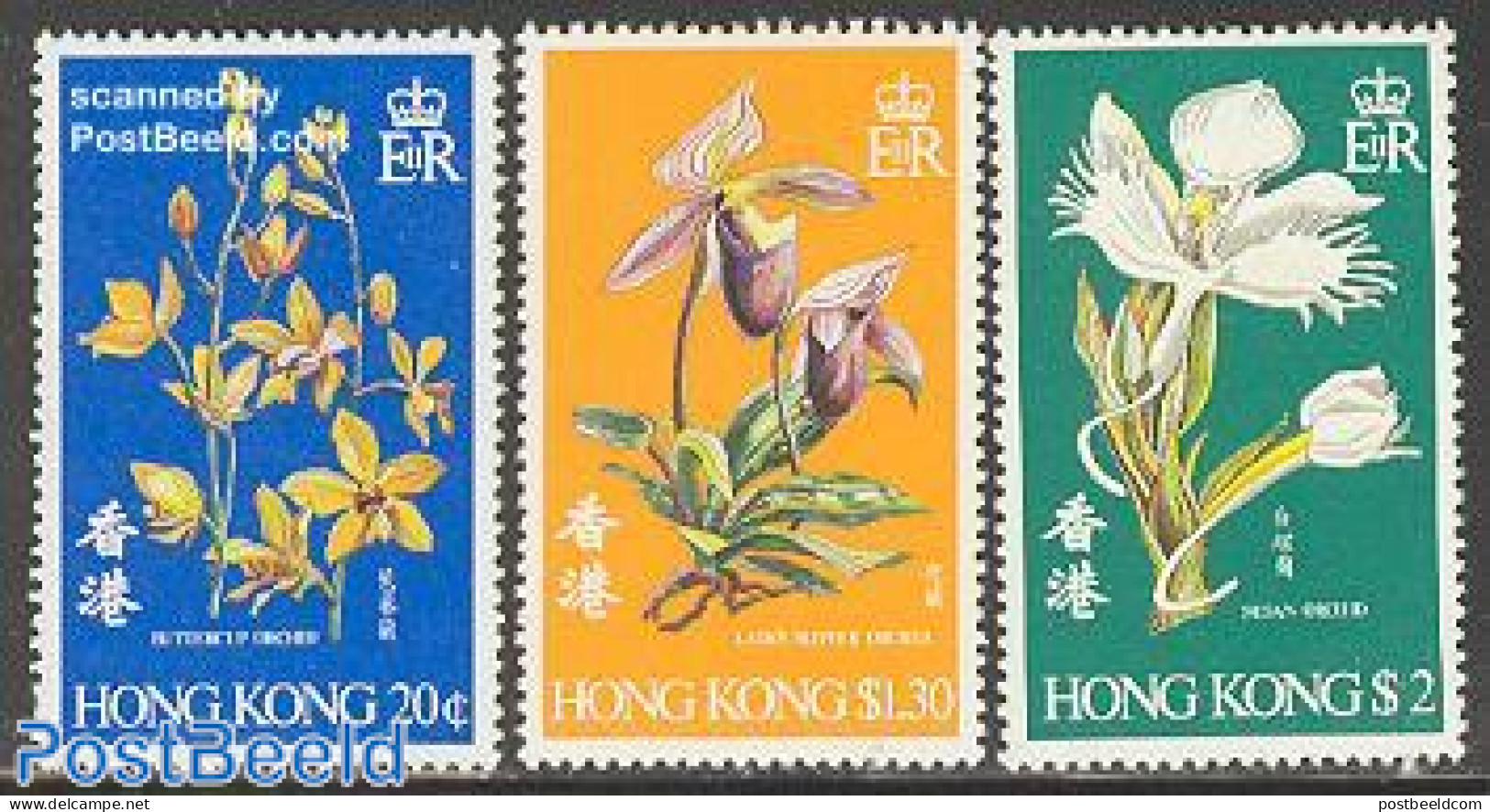 Hong Kong 1977 Orchids 3v, Mint NH, Nature - Flowers & Plants - Orchids - Ungebraucht