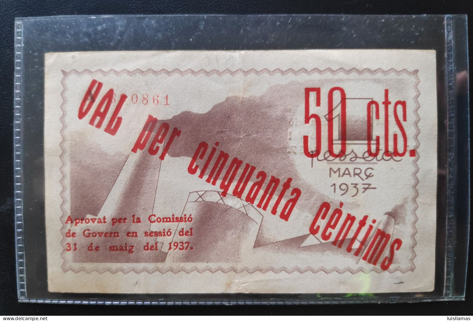 España 1937 Billete Local De Figueres 50 Ctms. - 1-2 Pesetas