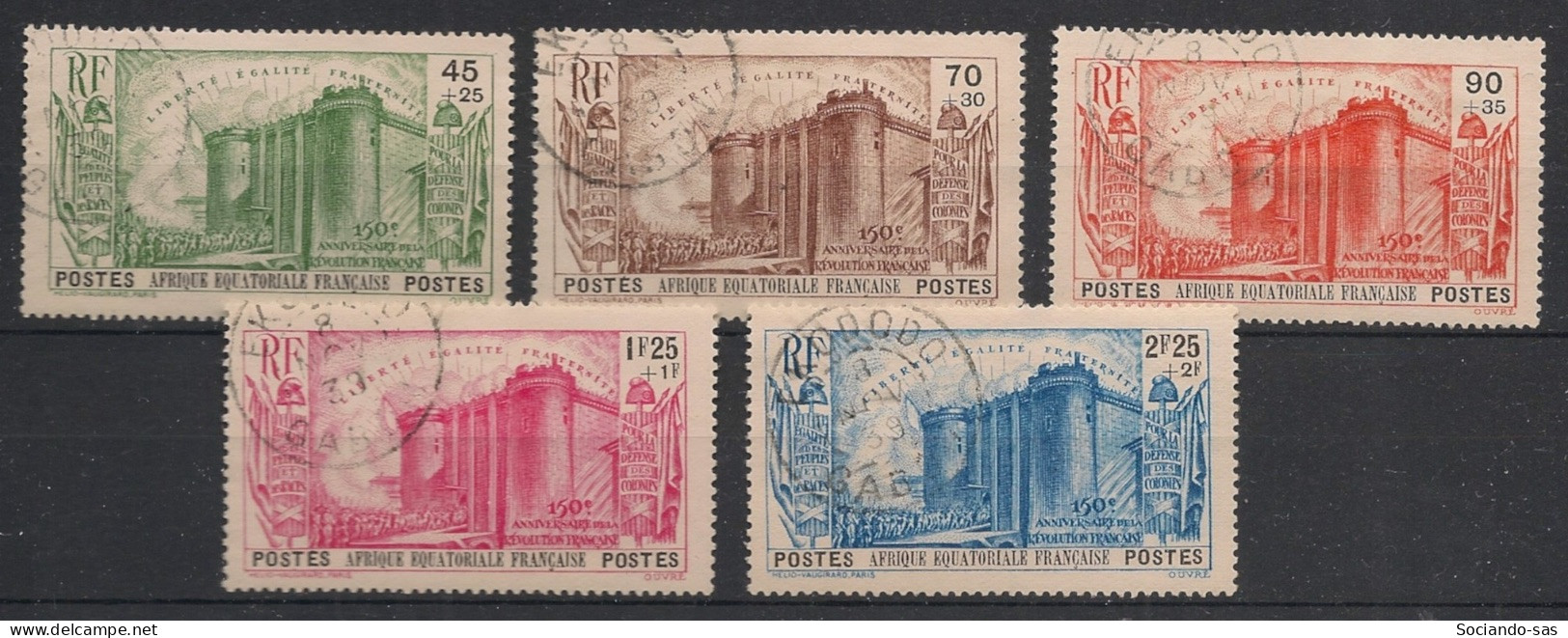 AEF - 1939 - N°YT. 72 à 76 - Révolution Française - Oblitéré / Used - Used Stamps