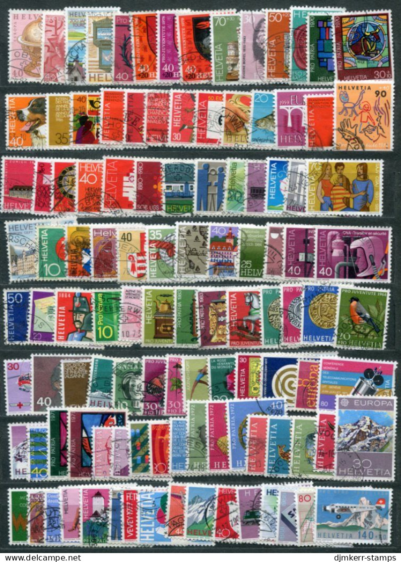 SWITZERLAND 1960s-1970s Lot Of  111 Used Commemorative Stamps Including Some Pro Patria And Pro Juventute - Verzamelingen