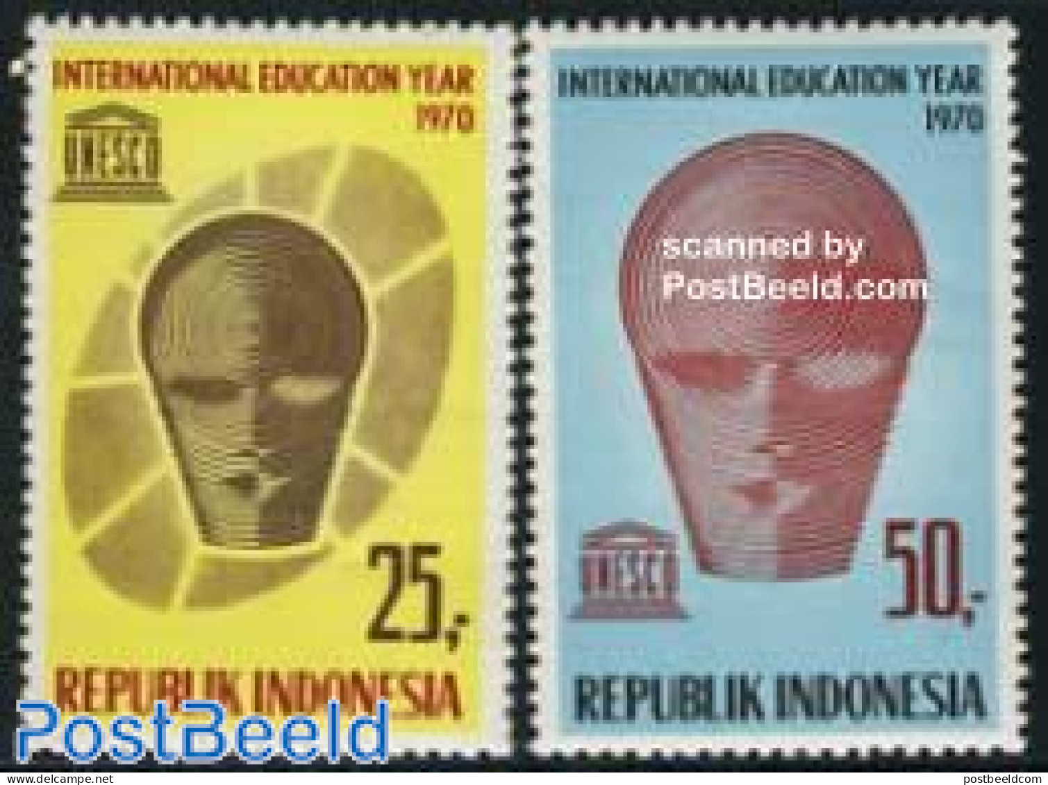 Indonesia 1970 UNESCO 2v, Mint NH, History - Science - Unesco - Education - Indonésie