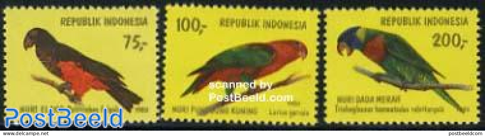 Indonesia 1980 Birds 3v, Mint NH, Nature - Birds - Parrots - Indonésie