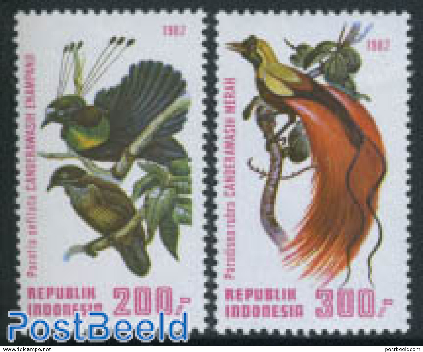 Indonesia 1982 Birds 2V (from S/s), Mint NH, Nature - Birds - Indonésie