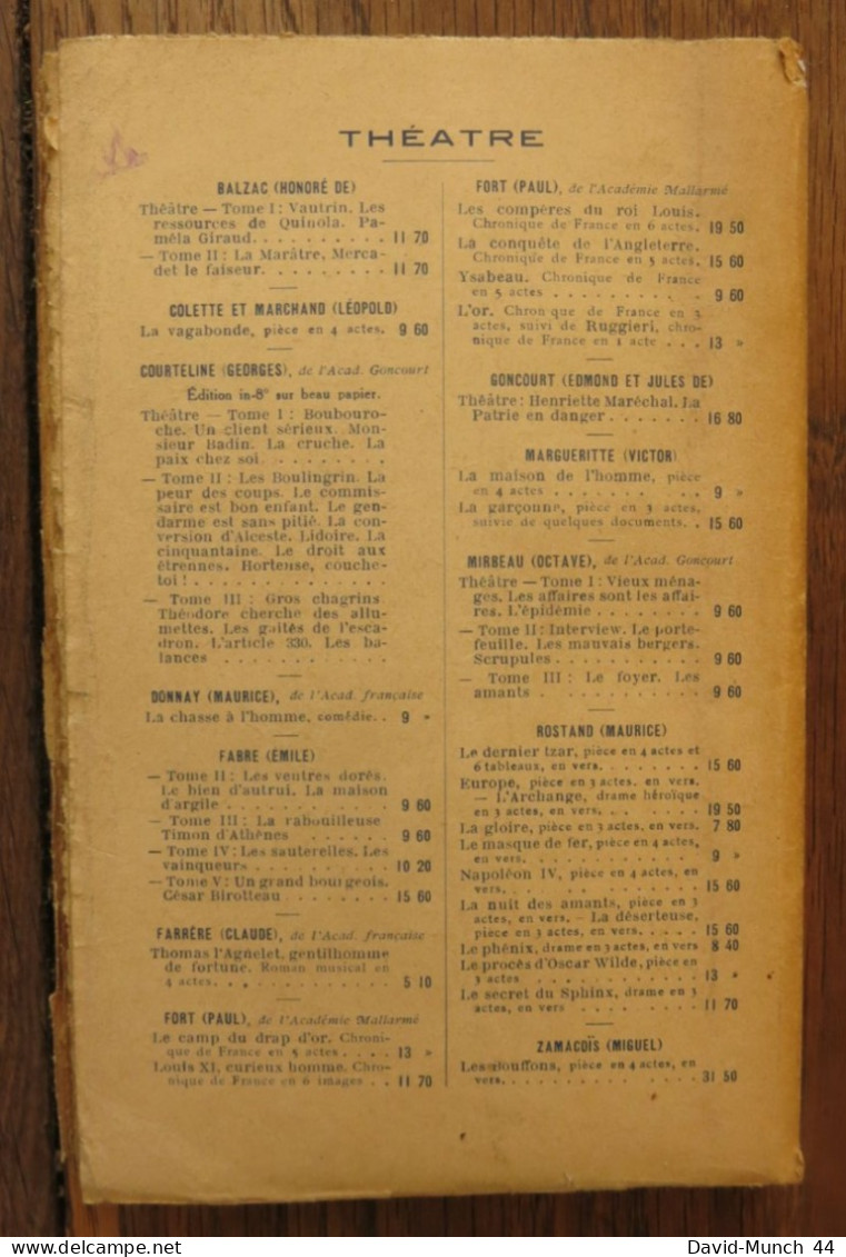 Les Bouffons, Pièce En Quatre Actes En Vers De Miguel Zamacois. Ernest Flammarion, éditeur. 1943 - Autores Franceses