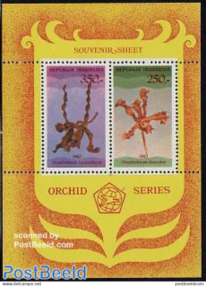 Indonesia 1980 Orchids S/s, Mint NH, Nature - Flowers & Plants - Orchids - Indonesia