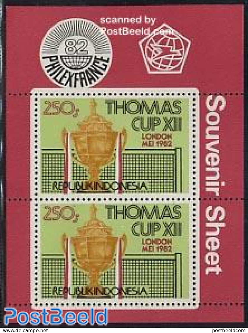 Indonesia 1982 Thomas Cup S/s, Mint NH, Sport - Badminton - Sport (other And Mixed) - Badminton