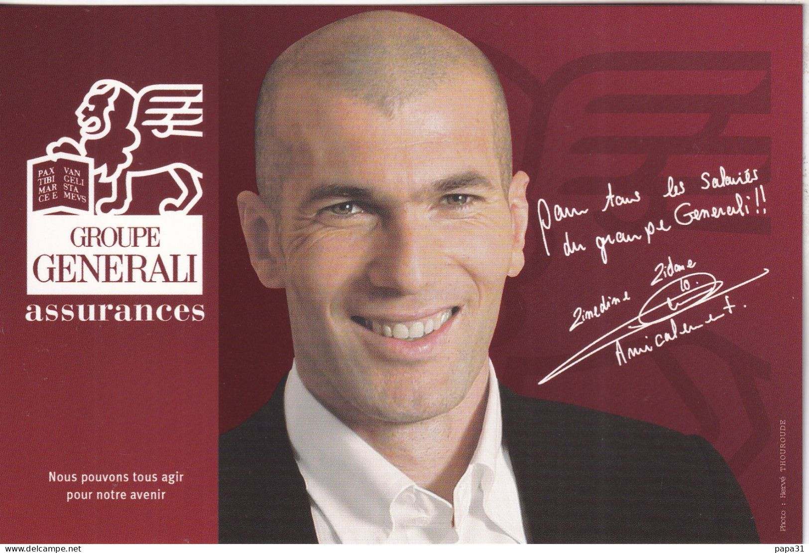 Pub De Zinedine ZIDANE  Pour Le  GROUPE GENERALI Assurance - Advertising