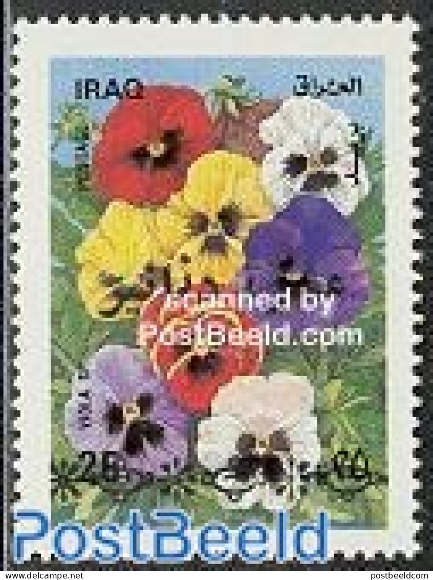 Iraq 1993 Flowers Overprint 1v, Mint NH, Nature - Flowers & Plants - Irak