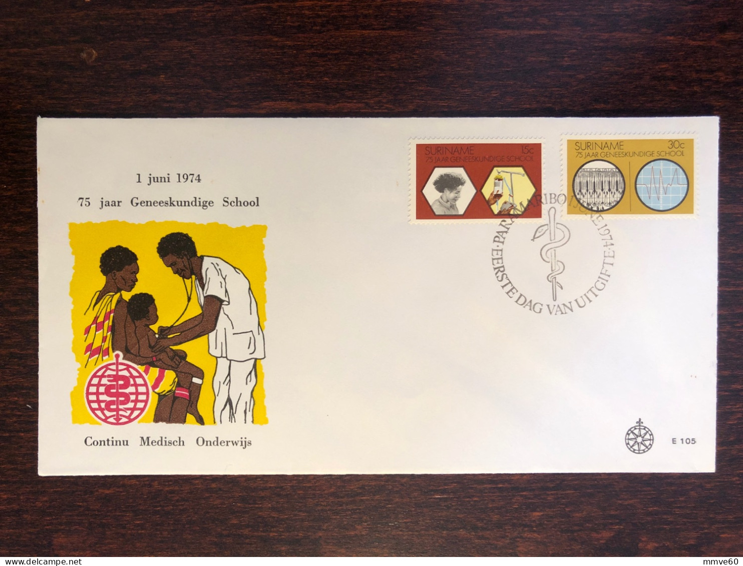 SURINAM FDC COVER 1974 YEAR MEDICAL HEALTH MEDICINE STAMPS - Suriname ... - 1975