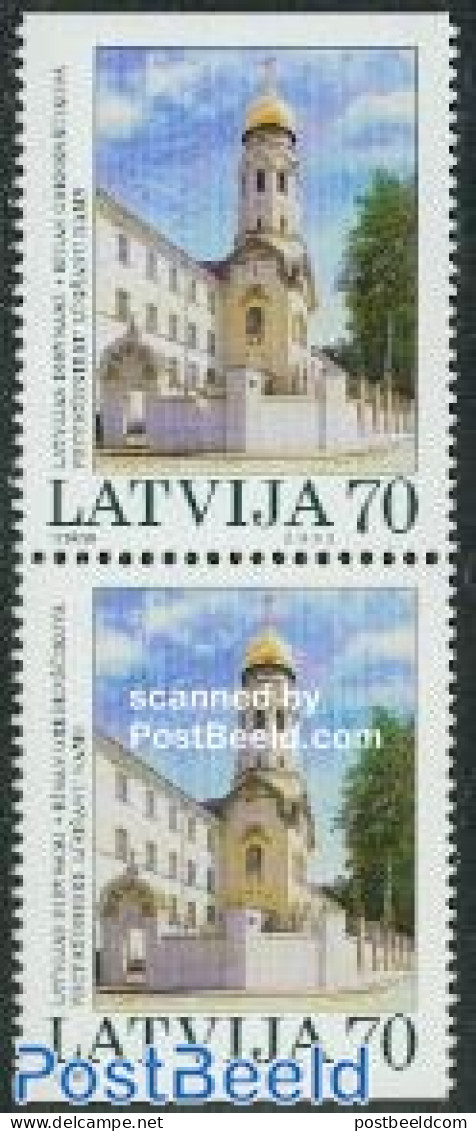 Latvia 2002 Church Booklet Pair, Mint NH, Religion - Churches, Temples, Mosques, Synagogues - Kirchen U. Kathedralen