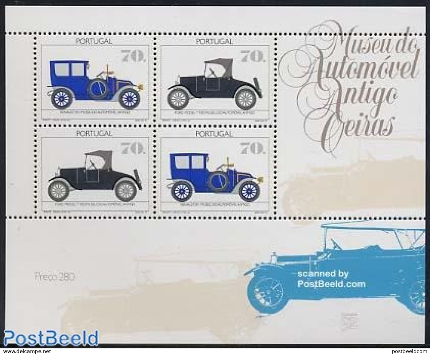 Portugal 1992 Automobiles S/s (Renault, Ford), Mint NH, Transport - Automobiles - Art - Museums - Unused Stamps