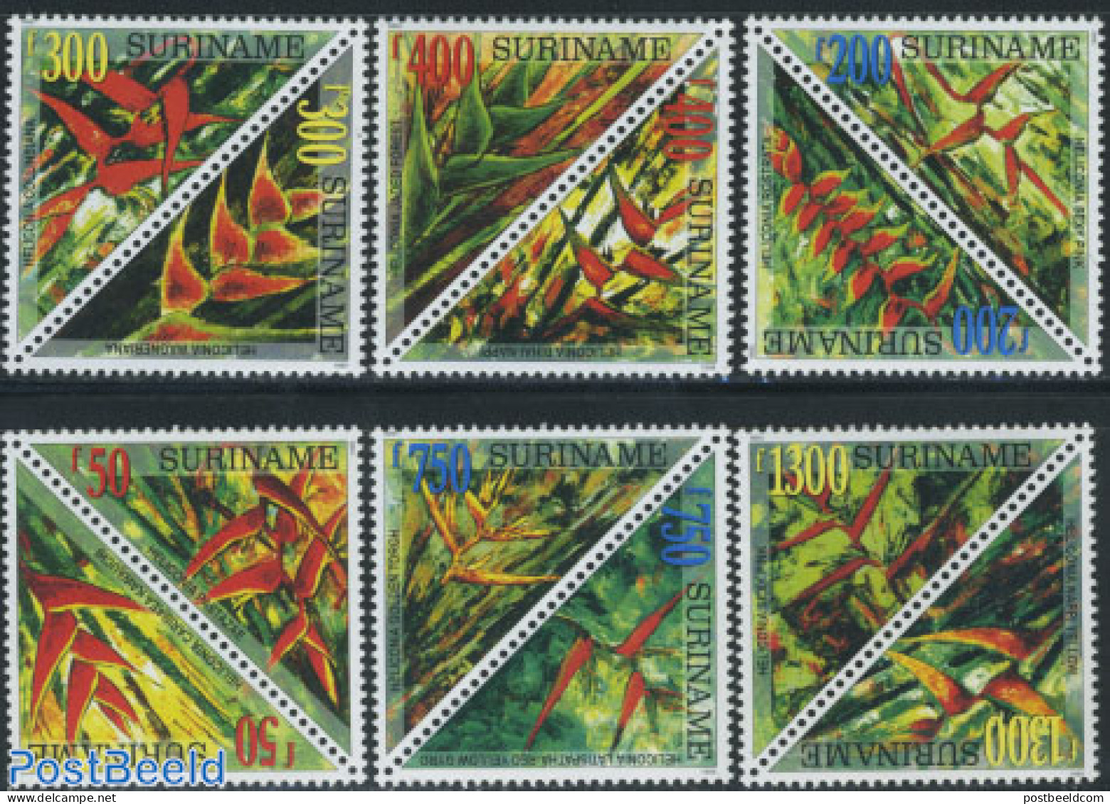 Suriname, Republic 1999 Flowers 6x2v, Mint NH, Nature - Flowers & Plants - Surinam